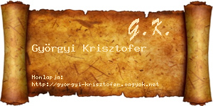Györgyi Krisztofer névjegykártya